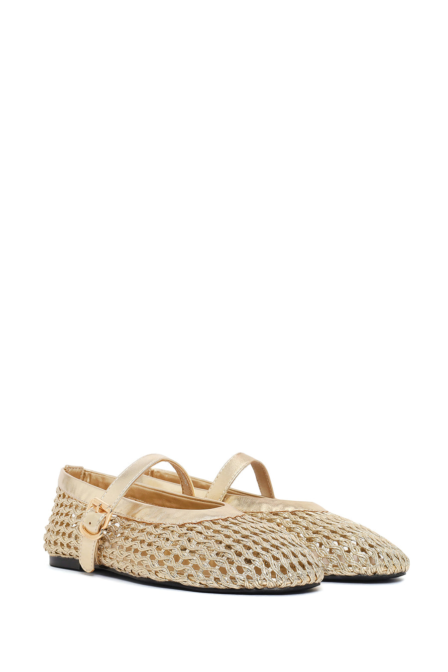Woman Gold Metallic Ballet Flats