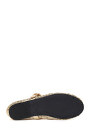 Woman Gold Metallic Ballet Flats | Derimod