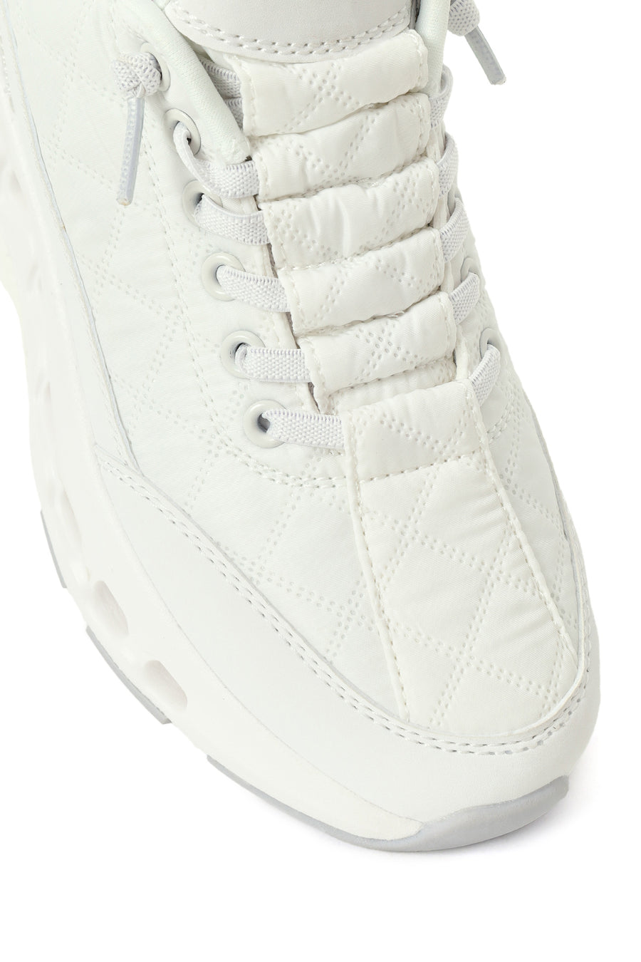 Kadın Beyaz Bağcıklı Kalın Tabanlı Sneaker
