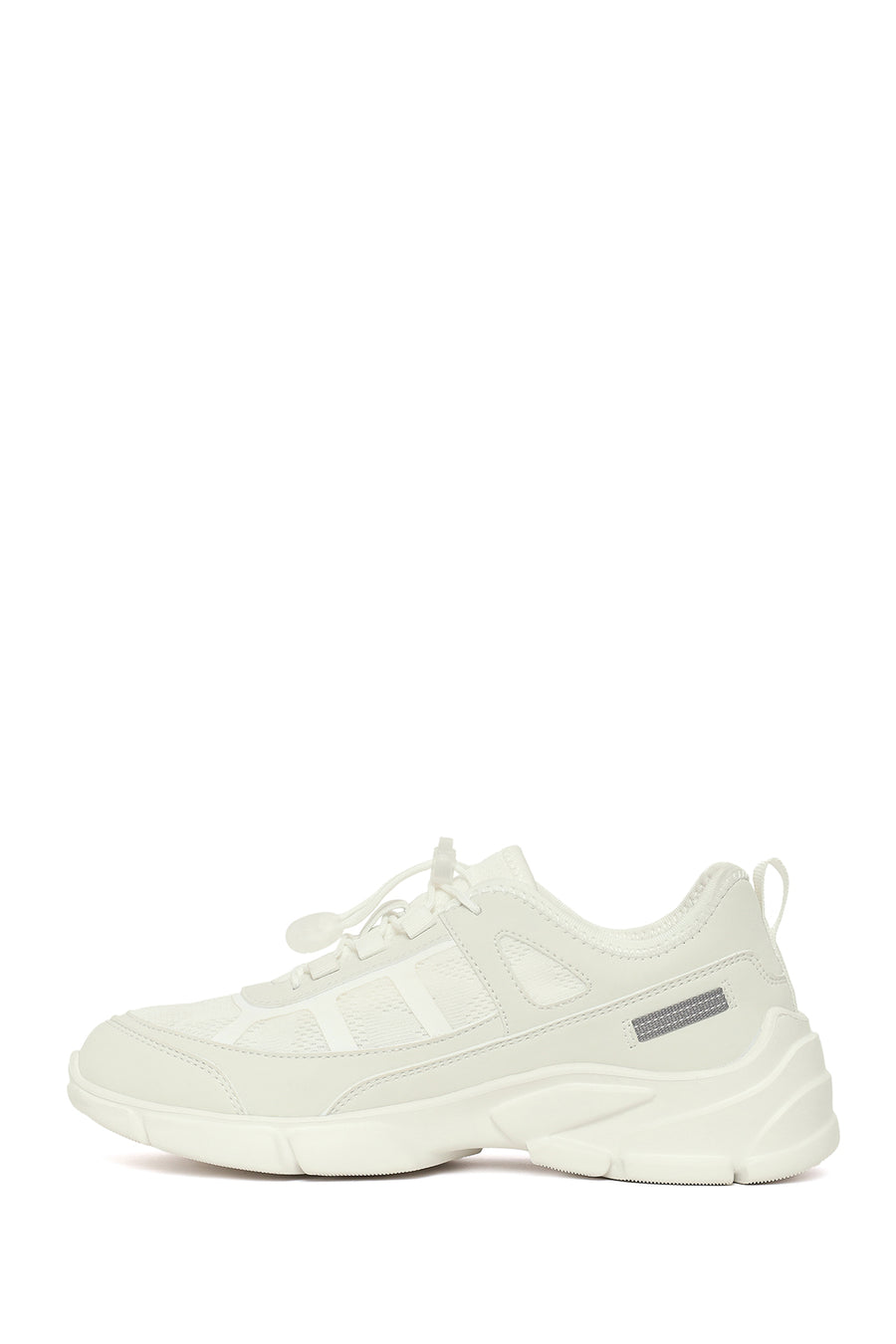 Kadın Beyaz Bağcıklı Kalın Tabanlı Sneaker