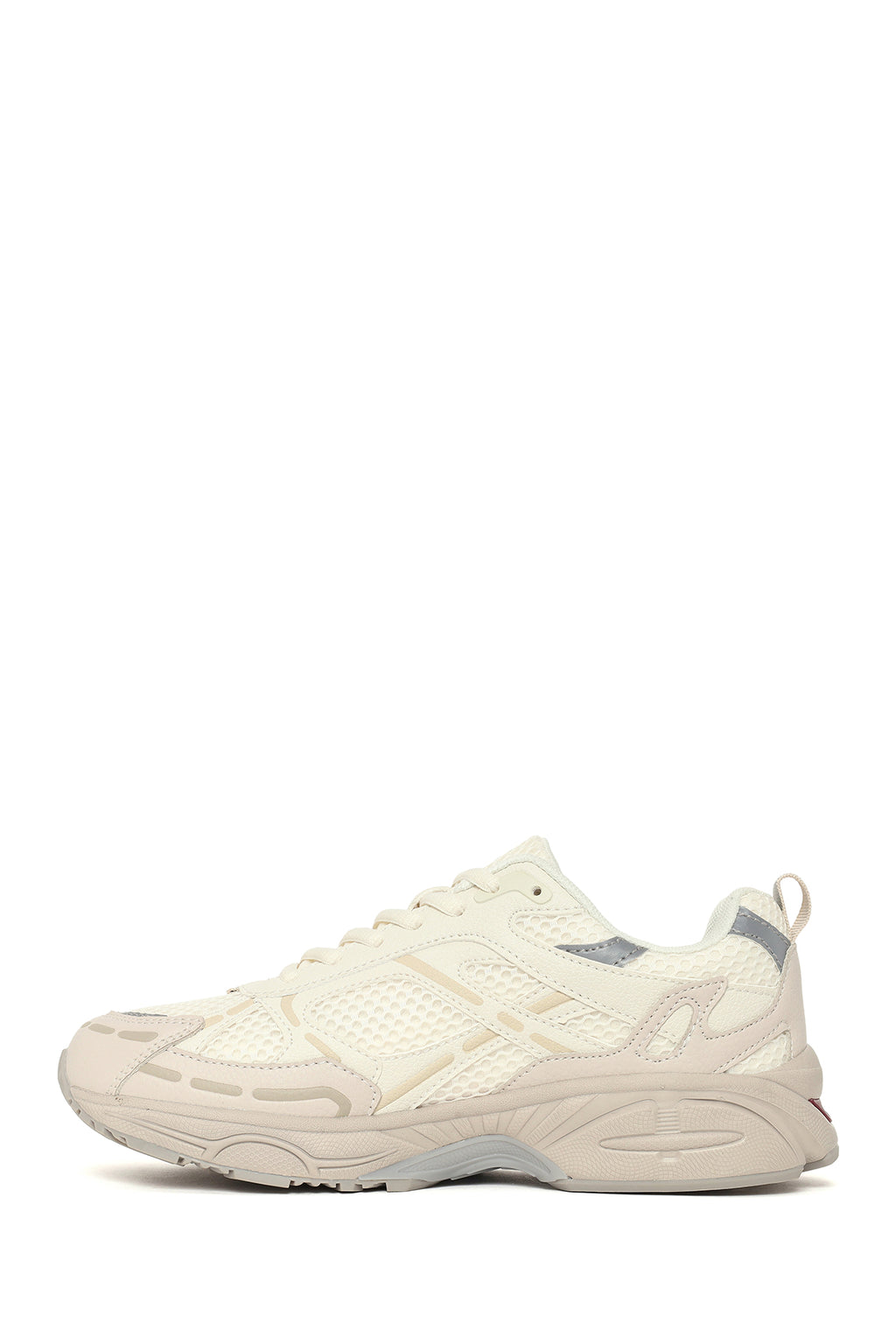 Kadın Krem Bağcıklı Charmlı Kalın Tabanlı Sneaker