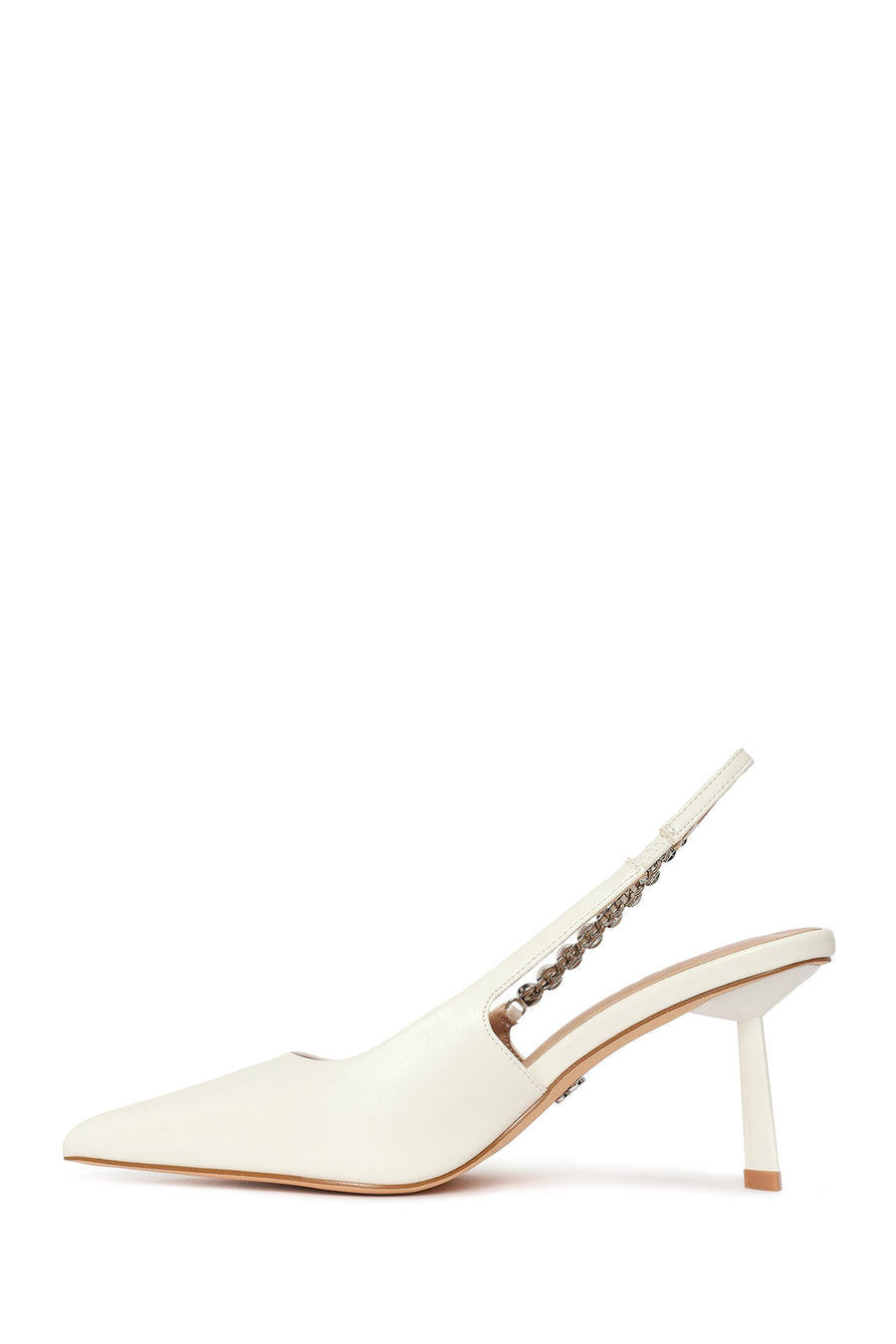 Woman White Open-Back Stiletto High Heel
