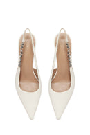 Woman White Open-Back Stiletto High Heel | Derimod