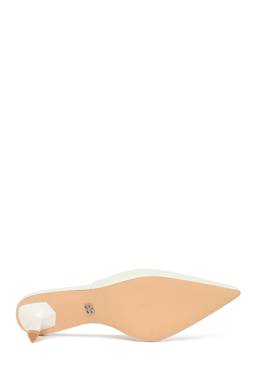 Woman White Open-Back Stiletto High Heel