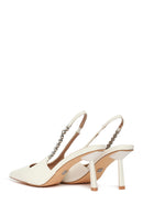 Woman White Open-Back Stiletto High Heel | Derimod