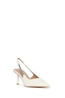 Woman White Open-Back Stiletto High Heel | Derimod