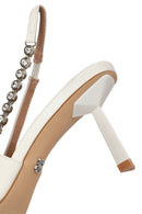 Woman White Open-Back Stiletto High Heel | Derimod