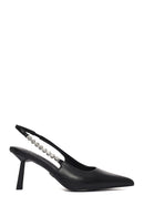 Woman Black Open-Back Stiletto Heels | Derimod