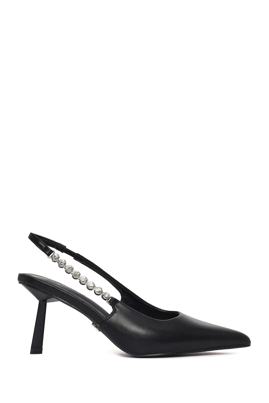 Woman Black Open-Back Stiletto Heels 26PFE497118 | Derimod