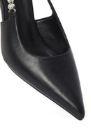 Woman Black Open-Back Stiletto Heels | Derimod