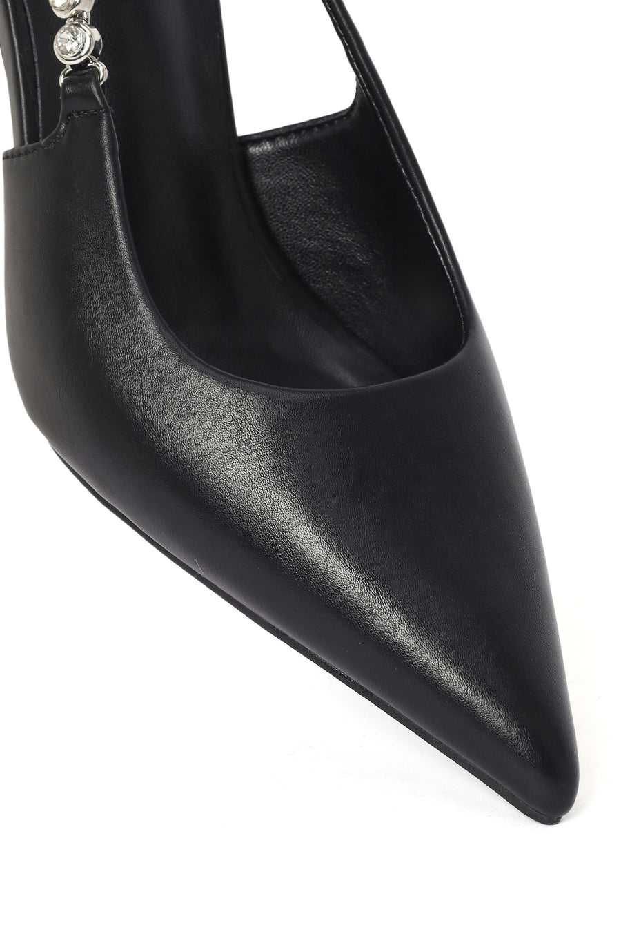 Woman Black Open-Back Stiletto Heels