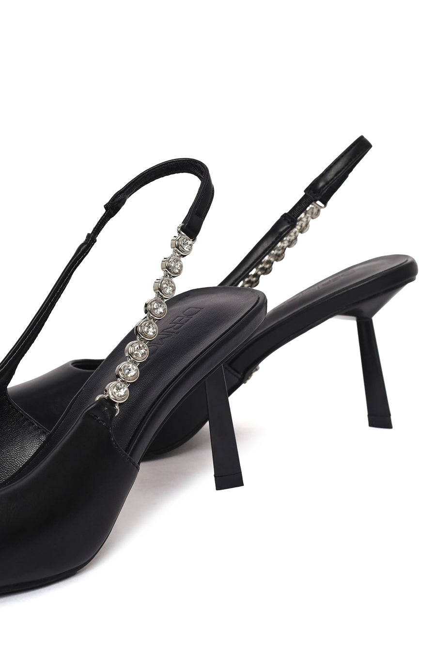 Woman Black Open-Back Stiletto Heels