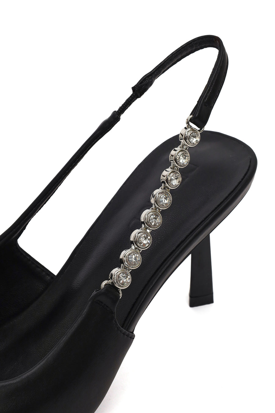 Woman Black Open-Back Stiletto Heels