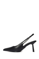 Woman Black Open-Back Stiletto Heels | Derimod