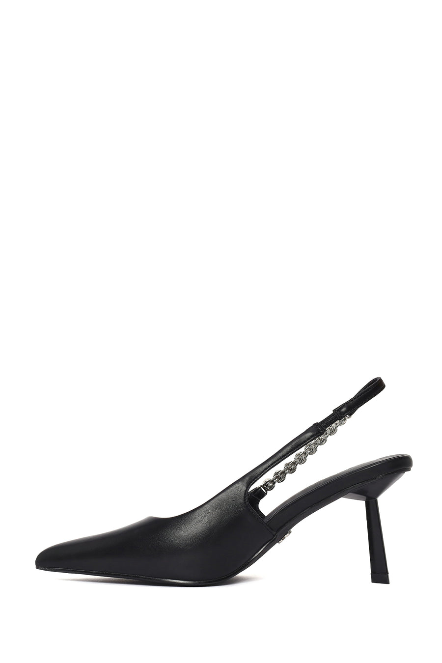 Woman Black Open-Back Stiletto Heels