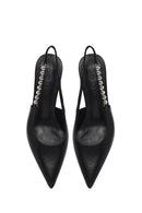Woman Black Open-Back Stiletto Heels | Derimod