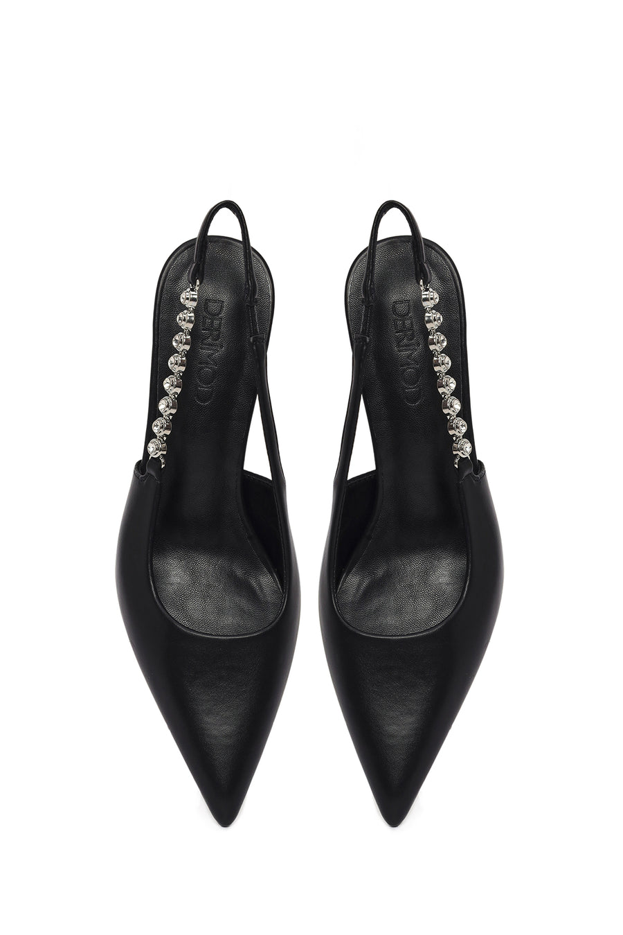Woman Black Open-Back Stiletto Heels