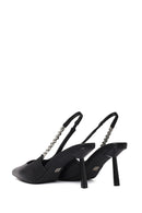 Woman Black Open-Back Stiletto Heels | Derimod