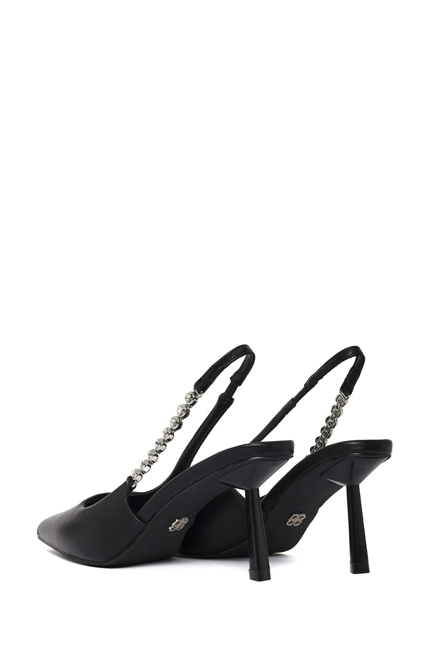 Woman Black Open-Back Stiletto Heels