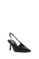 Woman Black Open-Back Stiletto Heels | Derimod