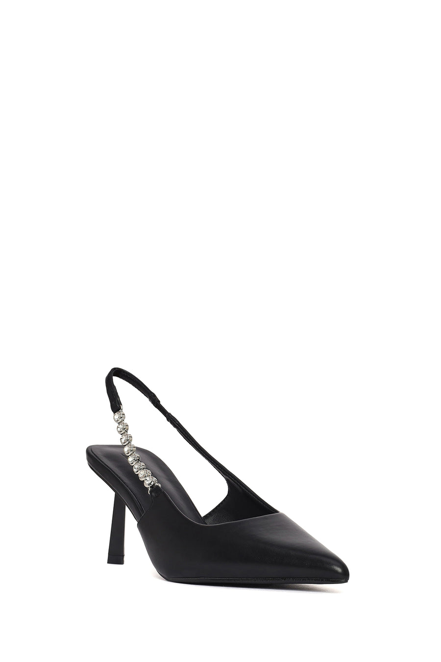 Woman Black Open-Back Stiletto Heels