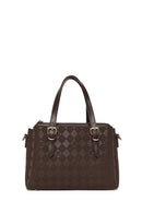 Women's Brown Long Strap Printed Handbag | Derimod