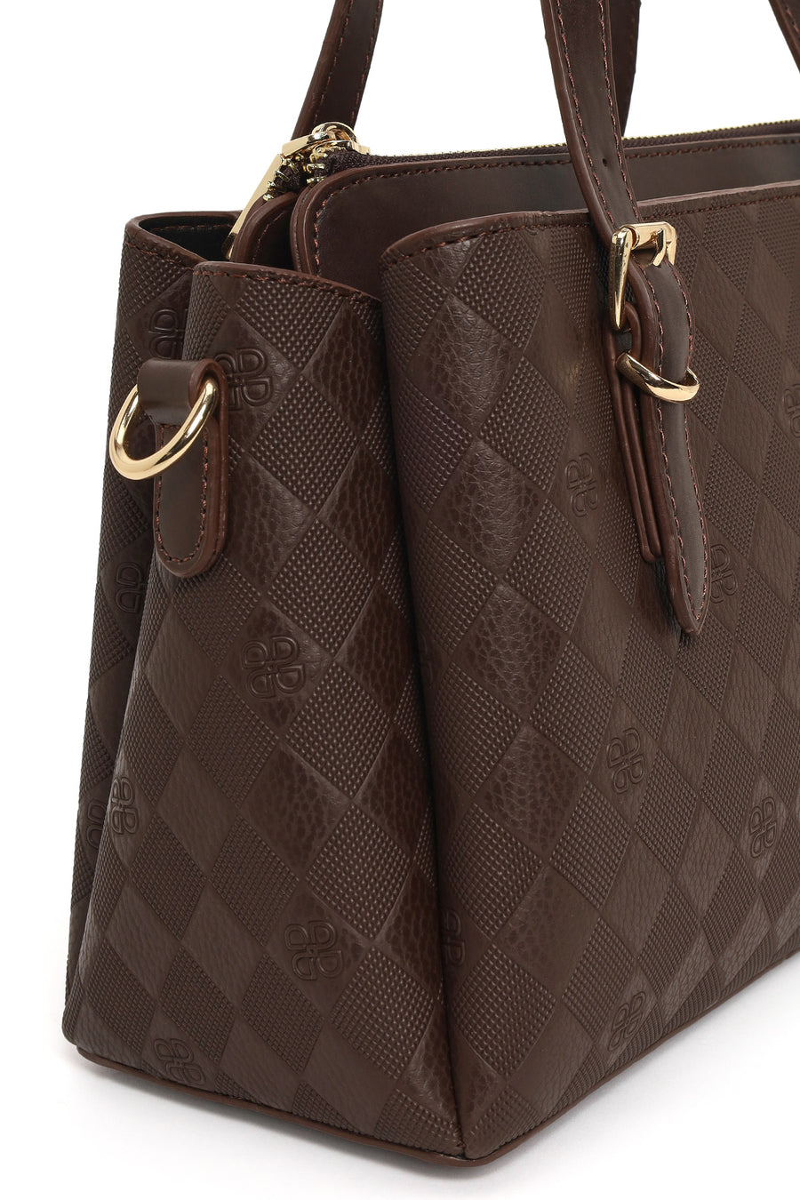 Women's Brown Long Strap Printed Handbag