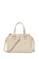 Women's Cream Long Strap Printed Shoulder Bag | Derimod