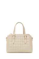 Women's Cream Long Strap Printed Shoulder Bag | Derimod