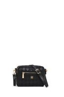 Women's Black Long Strap Printed Mini Crossbody Bag | Derimod