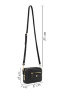 Women's Black Long Strap Printed Mini Crossbody Bag | Derimod