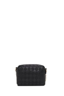Women's Black Long Strap Printed Mini Crossbody Bag | Derimod