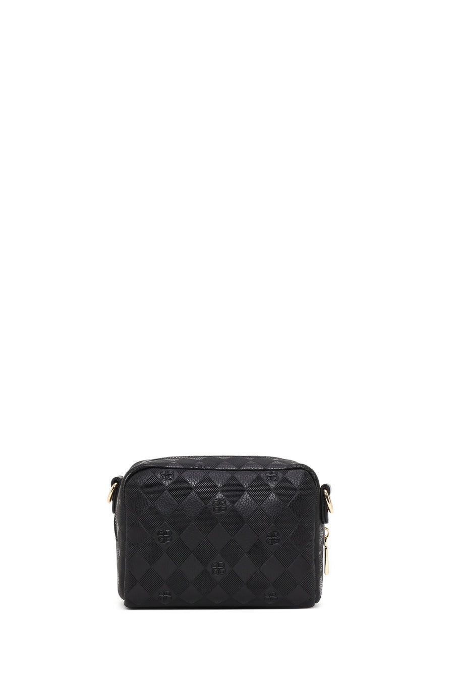 Women's Black Long Strap Printed Mini Crossbody Bag