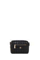 Women's Black Long Strap Printed Mini Crossbody Bag | Derimod