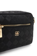 Women's Black Long Strap Printed Mini Crossbody Bag | Derimod