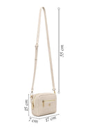 Women's Cream Long Strap Printed Mini Crossbody Bag | Derimod