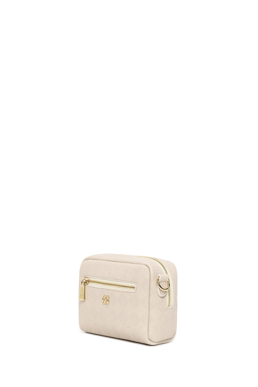 Women's Cream Long Strap Printed Mini Crossbody Bag
