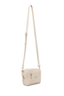 Women's Cream Long Strap Printed Mini Crossbody Bag | Derimod