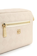 Women's Cream Long Strap Printed Mini Crossbody Bag | Derimod