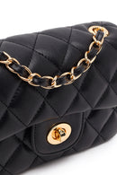 Women's Black Chain Strap Mini Quilted Crossbody Bag | Derimod
