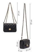 Women's Black Chain Strap Mini Quilted Crossbody Bag | Derimod