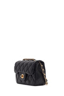 Women's Black Chain Strap Mini Quilted Crossbody Bag | Derimod
