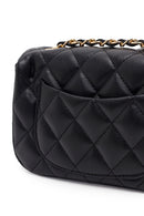 Women's Black Chain Strap Mini Quilted Crossbody Bag | Derimod