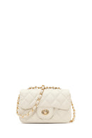Women's Cream Chain Strap Mini Quilted Crossbody Bag | Derimod