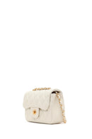 Women's Cream Chain Strap Mini Quilted Crossbody Bag | Derimod