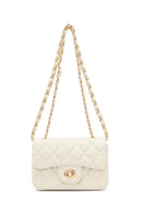 Women's Cream Chain Strap Mini Quilted Crossbody Bag | Derimod
