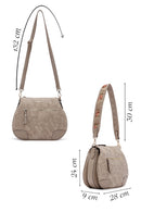 Women's Beige Long Strap Nubuck Crossbody Bag | Derimod