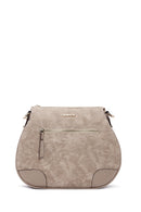 Women's Beige Long Strap Nubuck Crossbody Bag | Derimod