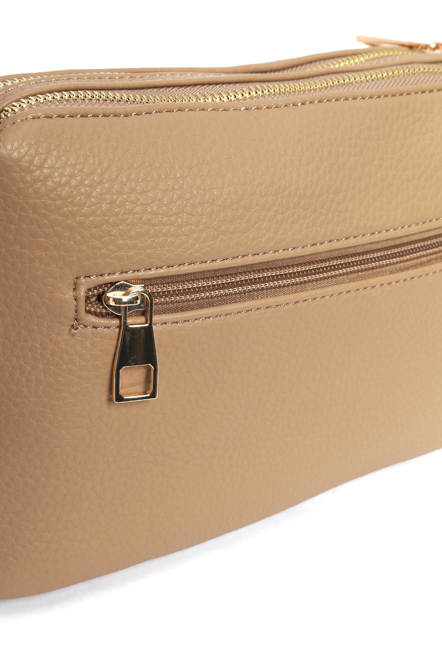 Woman Beige Long-Strap Crossbody Bag