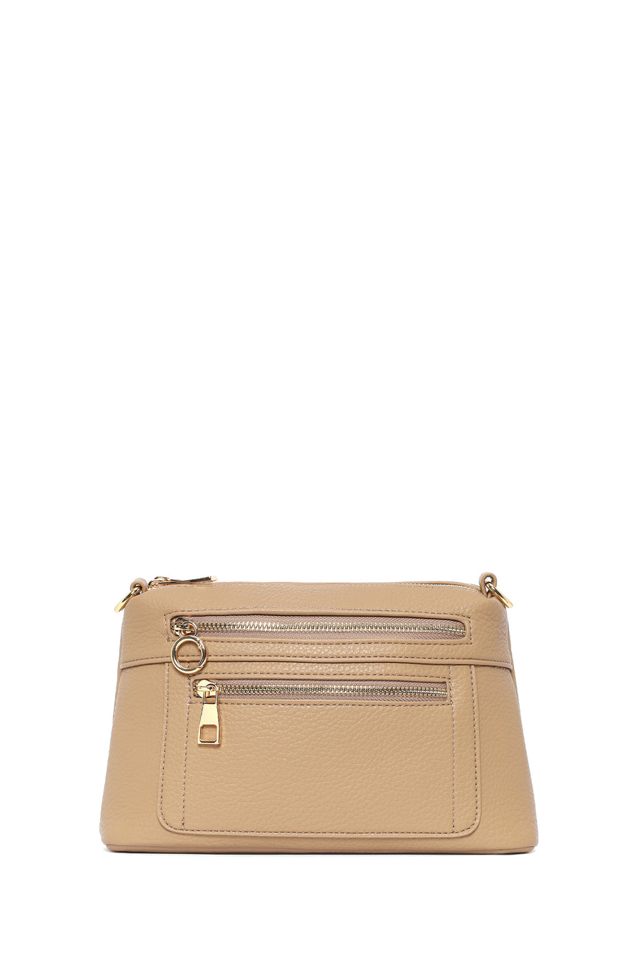 Woman Beige Long-Strap Crossbody Bag